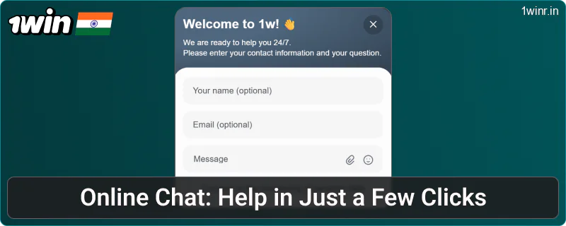 Contact 1win IN via live chat